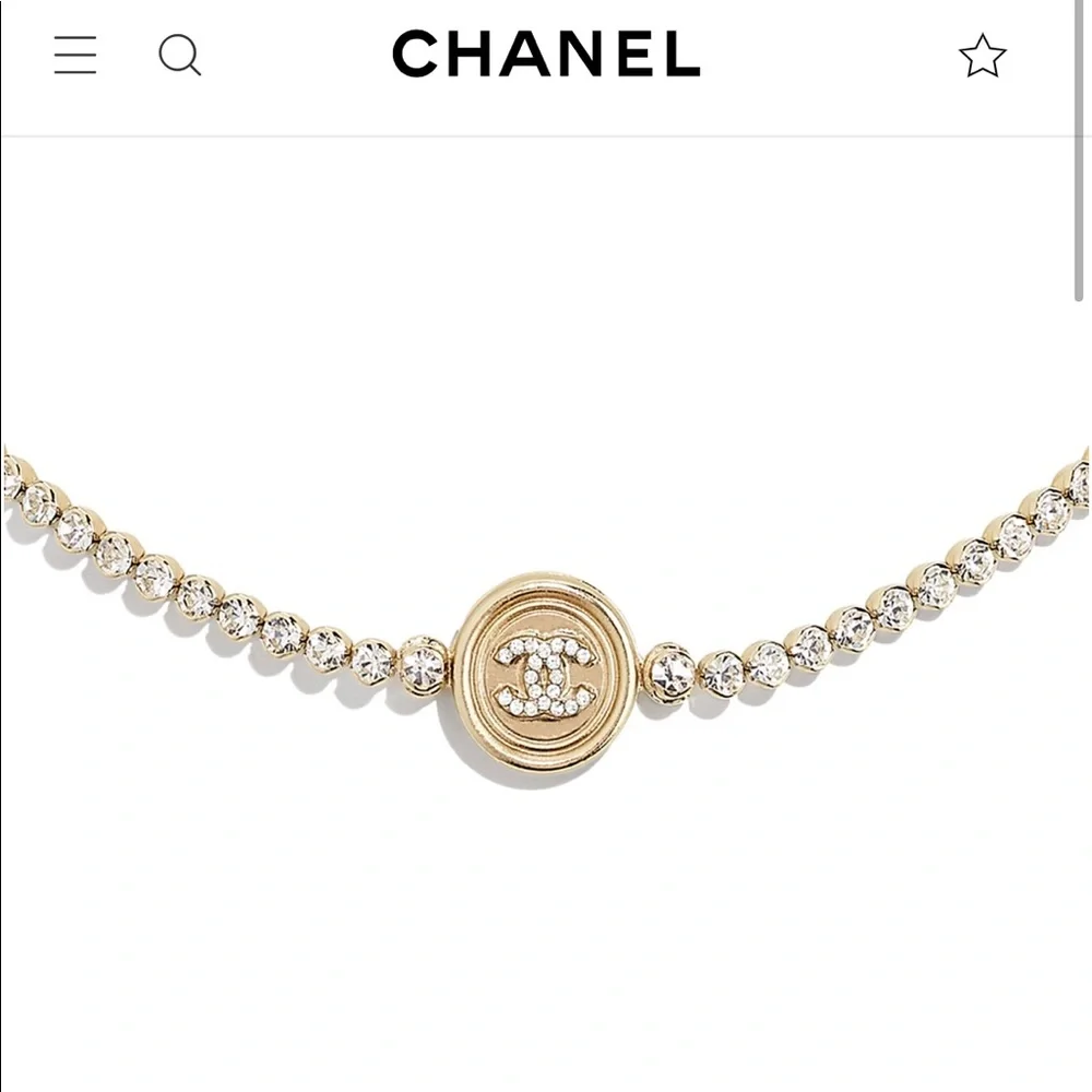 Auth Chanel CC Logo Crystal Choker w/ Gold Hdw - Kept Unused